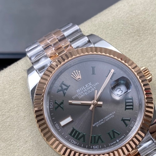 Rolex Datejust 41 Everose Rolesor Slate Wimbledon Dial 126331 1:1 Superclone