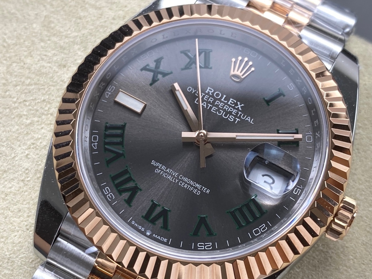 Rolex Datejust 41 Everose Rolesor Slate Wimbledon Dial 126331 1:1 Superclone - Image 4