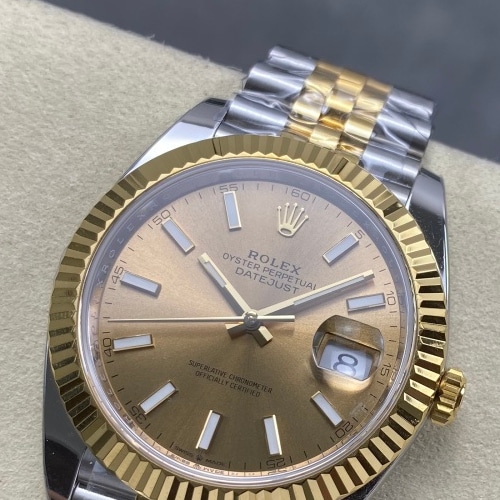 Rolex Datejust 41 Yellow Rolesor Champagne Dial 126333 1:1 Superclone