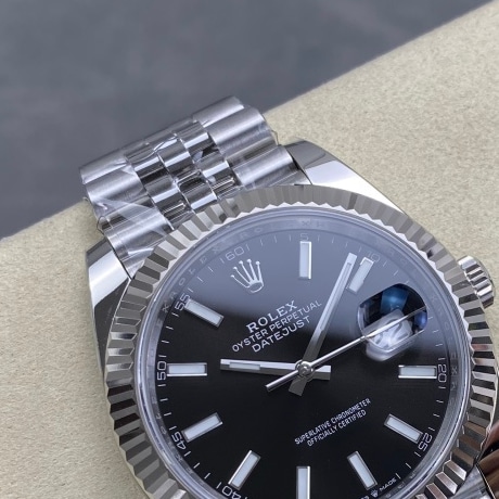 Rolex Datejust 41 White Rolesor Bright Black Dial 126334 1:1 Superclone