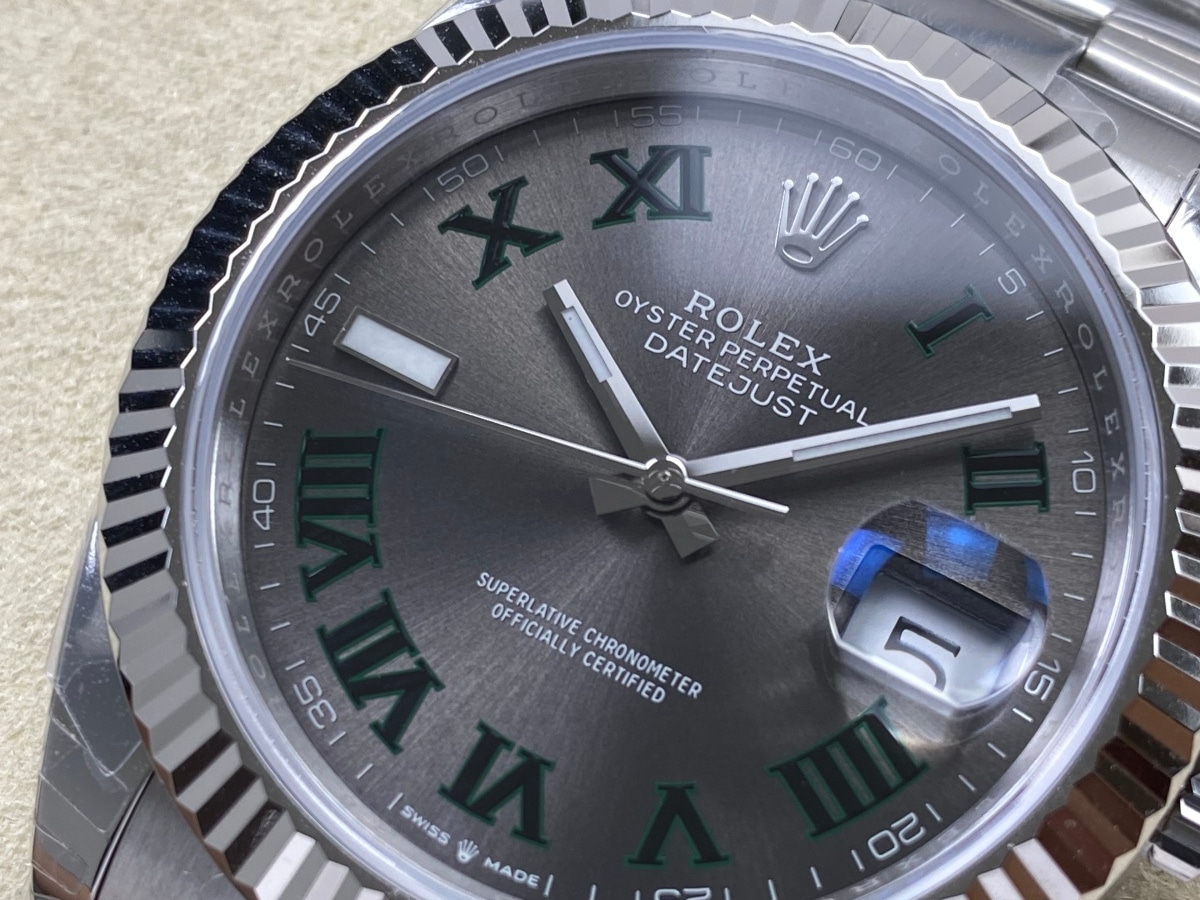 Rolex Datejust 41 White Rolesor Slate Wimbledon Dial 126334 1:1 Superclone - Image 3