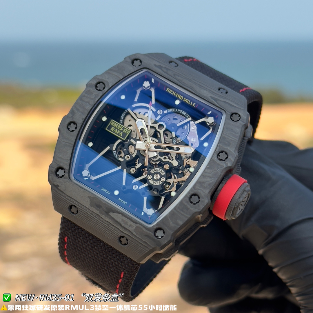 Richard Mille RM 035 RM35-01 Black dial Rubber strap Configuration 0FC32A 1:1 Superclone - Image 2