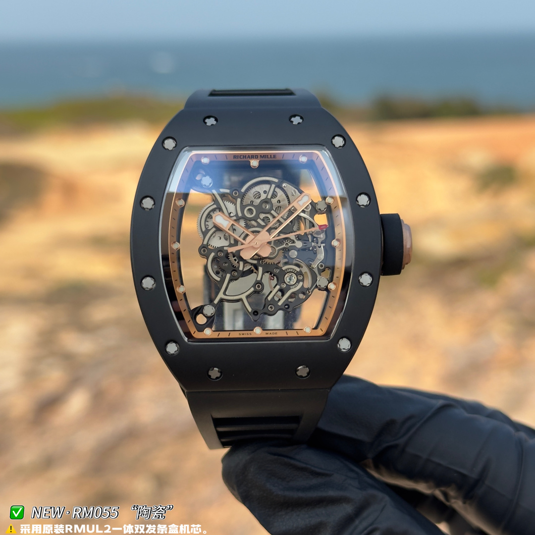 Richard Mille RM 055 RM055 White Ceramic Rubber strap 49.90 x 42.70 mm Configuration 0FBA99 1:1 Superclone - Image 4