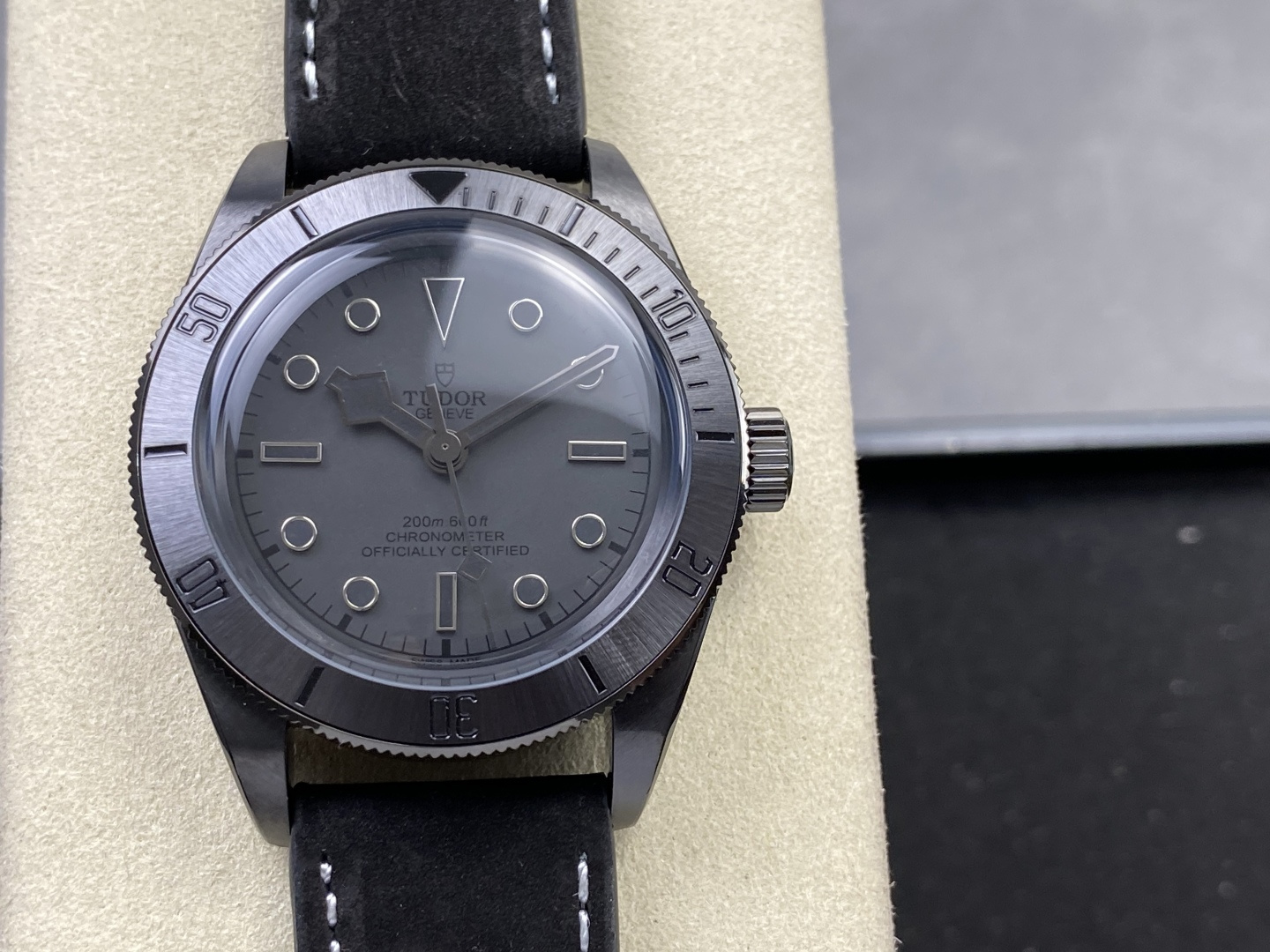 Tudor Black Bay Black Black Leather strap 41 mm Tourbillon GR Factory Configuration AC4E08 1:1 Superclone