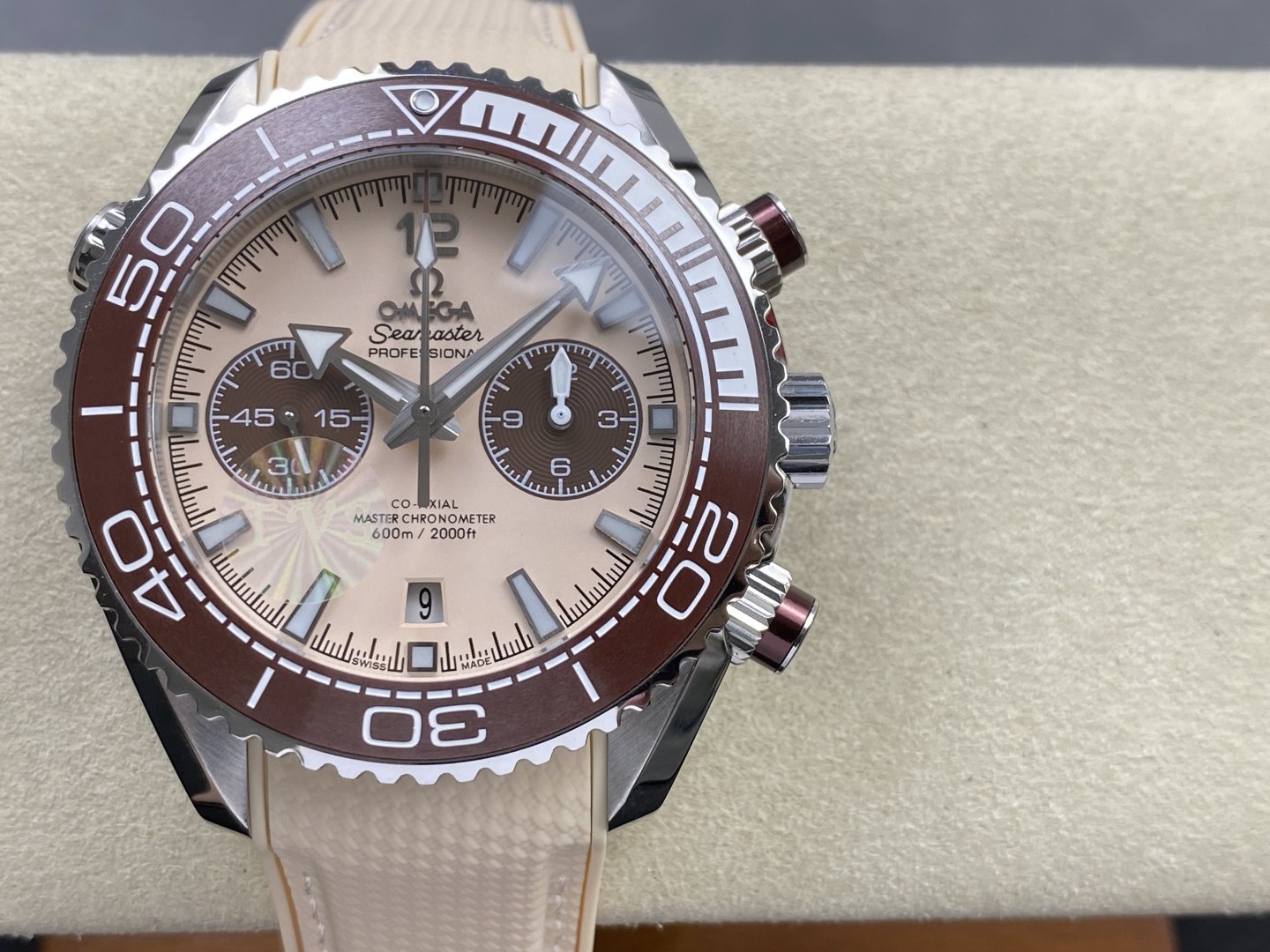 Omega Seamaster 215.32.46.51.01.001 Stainless steel Beige dial Beige 45.5 mm Chronograph ANT Factory Configuration 159138 1:1 Superclone - Image 10