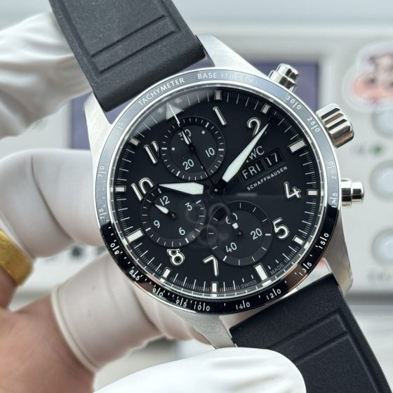IWC Big Pilot / Pilot's Watches Ceramic Rubber strap 41 mm Chronograph Configuration 8AD52B 1:1 Superclone