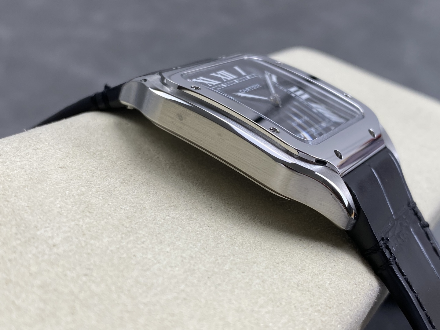 Cartier Santos Stainless steel Rubber strap 39.8 x 47.5 mm Configuration BCAA11 1:1 Superclone - Image 3