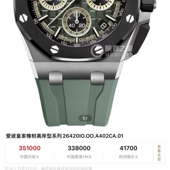 Audemars Piguet Royal Oak Offshore 26420 316 Stainless Steel Rubber strap 44 mm Date display LS Factory Configuration 9438F3 1:1 Superclone