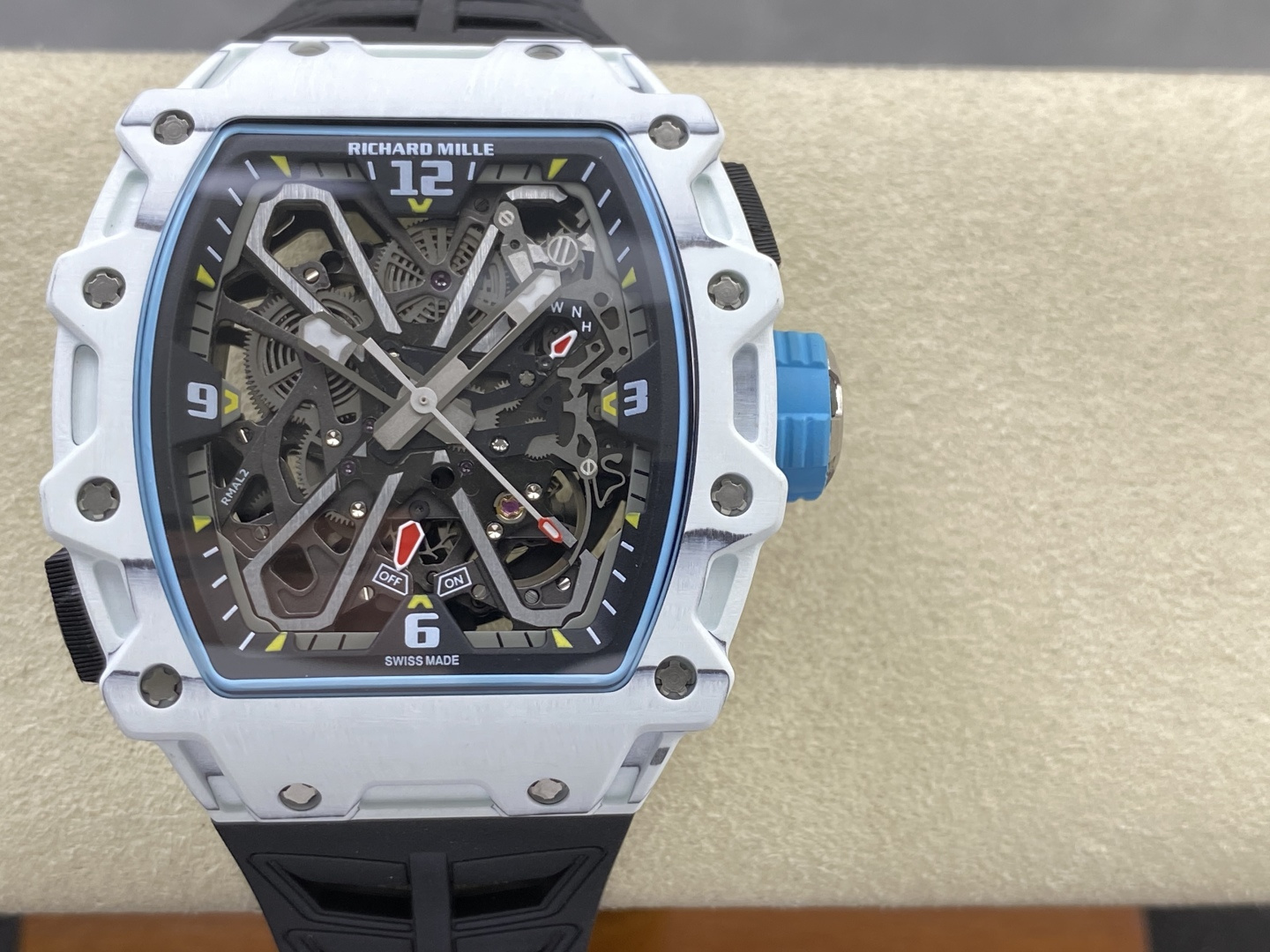 Richard Mille RM 035 RM35 Carbon composite 43.15 x 49.95 mm Skeleton / openworked CLEAN Factory Configuration 37CC1C 1:1 Superclone - Image 12