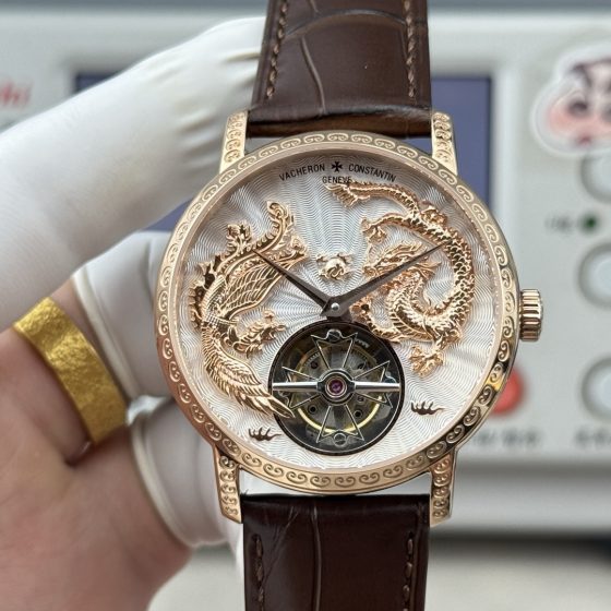 Vacheron Constantin Traditionnelle Rose-gold tone Black dial 41 mm Tourbillon Manual-wind ANT Factory Configuration 3E5548 1:1 Superclone