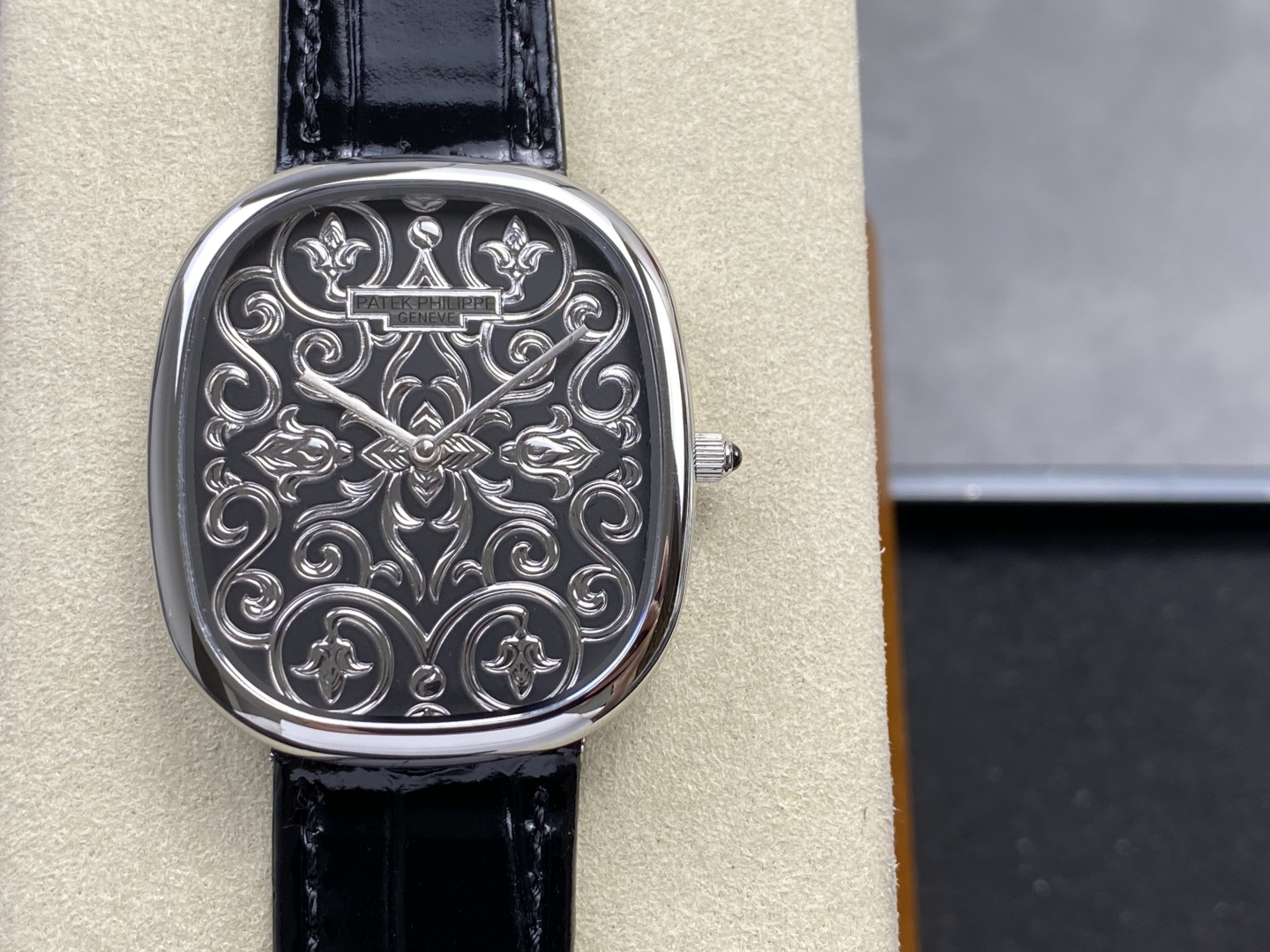 Patek Philippe Golden Ellipse 5738/51G-001 Hand-Engraved Enamel Dial 1:1 Superclone - Image 2