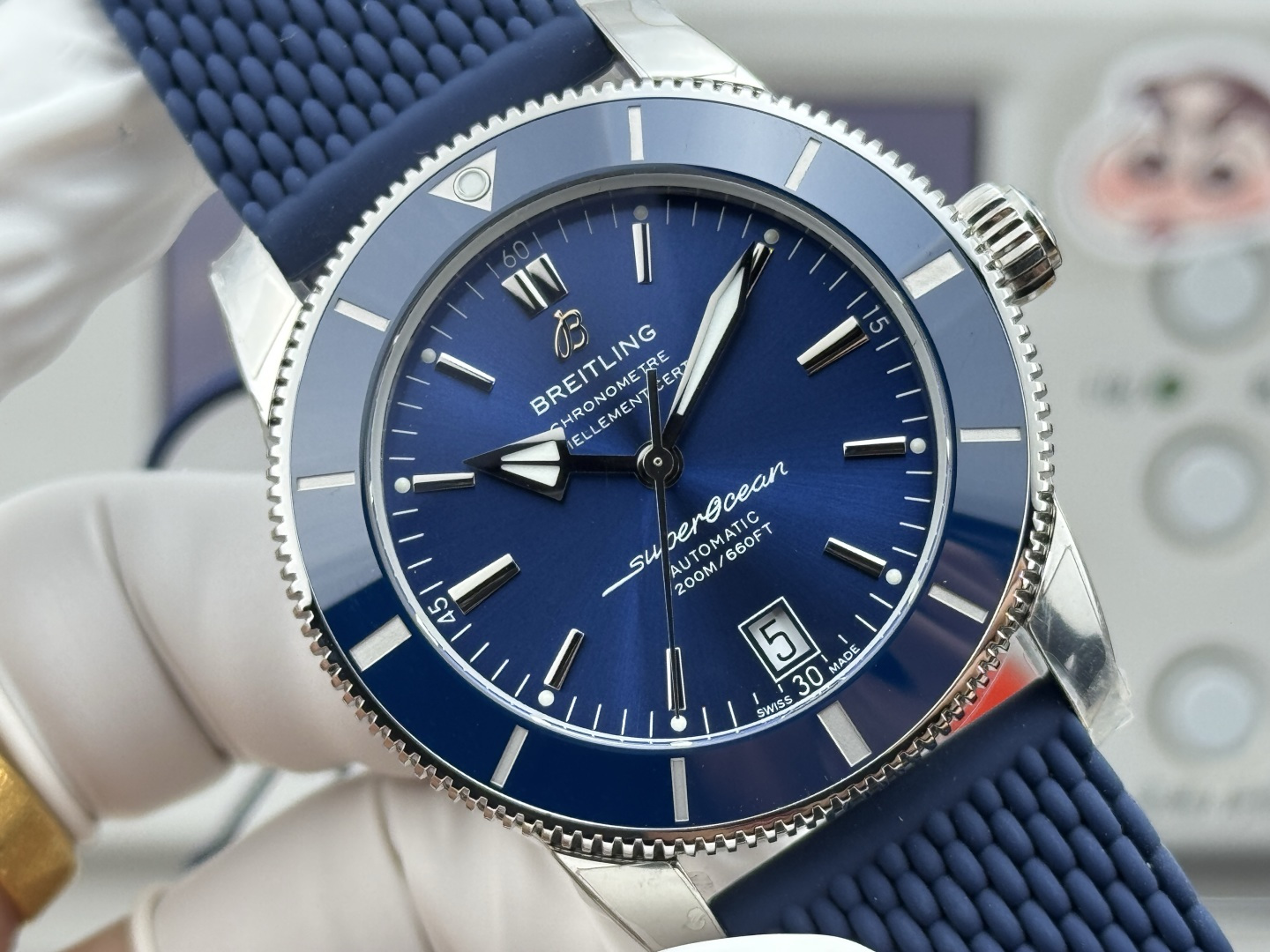 Breitling Superocean Heritage Rubber strap 42 mm GF Factory Configuration 4E1F86 1:1 Superclone - Image 7