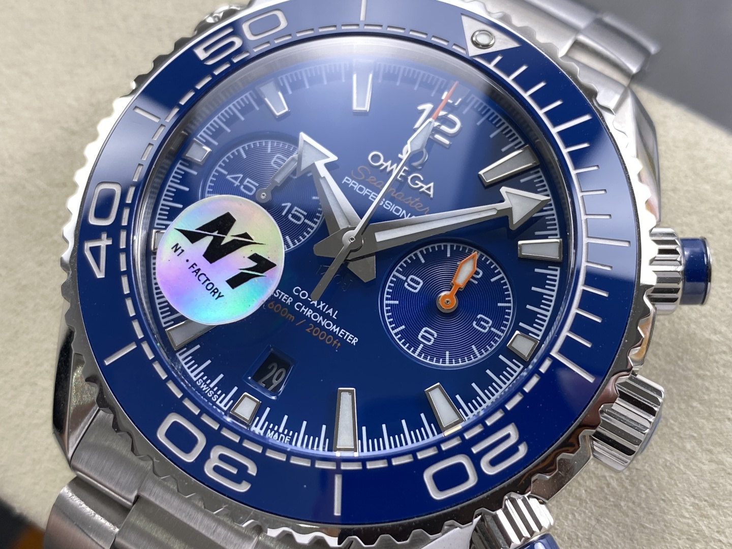Omega Seamaster Planet Ocean 600M Co-Axial Master Chronometer Chronograph 45.5 mm 215.30.46.51.03.001 1:1 Superclone - Image 12