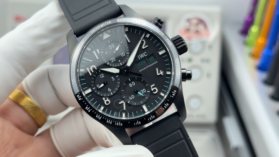 IWC Big Pilot / Pilot's Watches Ceramic Rubber strap 41 mm Chronograph Configuration 7F92D4 1:1 Superclone