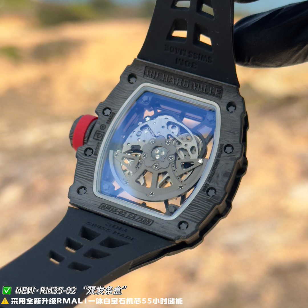 Richard Mille RM 035 RM35-02 Black dial Rubber strap Configuration CF5D15 1:1 Superclone - Image 9