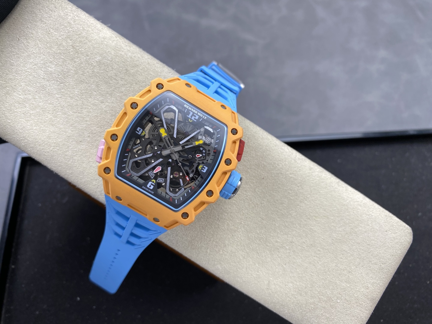Richard Mille RM 035 RM35 Carbon composite 43.15 x 49.95 mm Skeleton / openworked CLEAN Factory Configuration EFEDF2 1:1 Superclone - Image 2