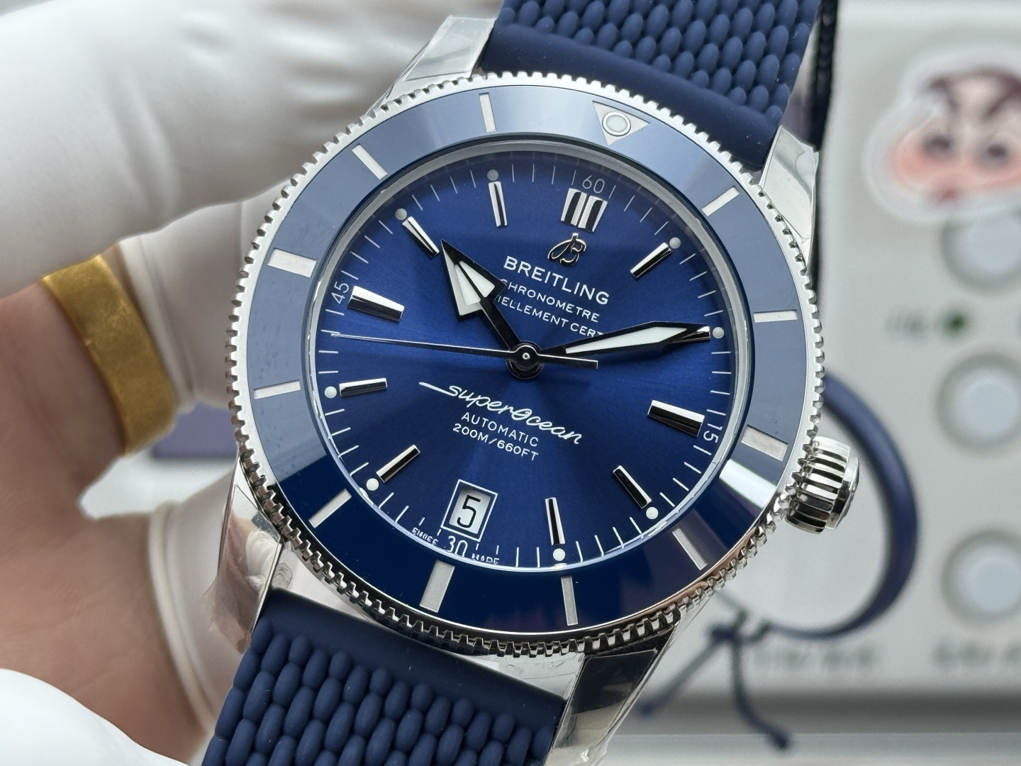 Breitling Superocean Heritage Rubber strap 42 mm GF Factory Configuration 4E1F86 1:1 Superclone - Image 3