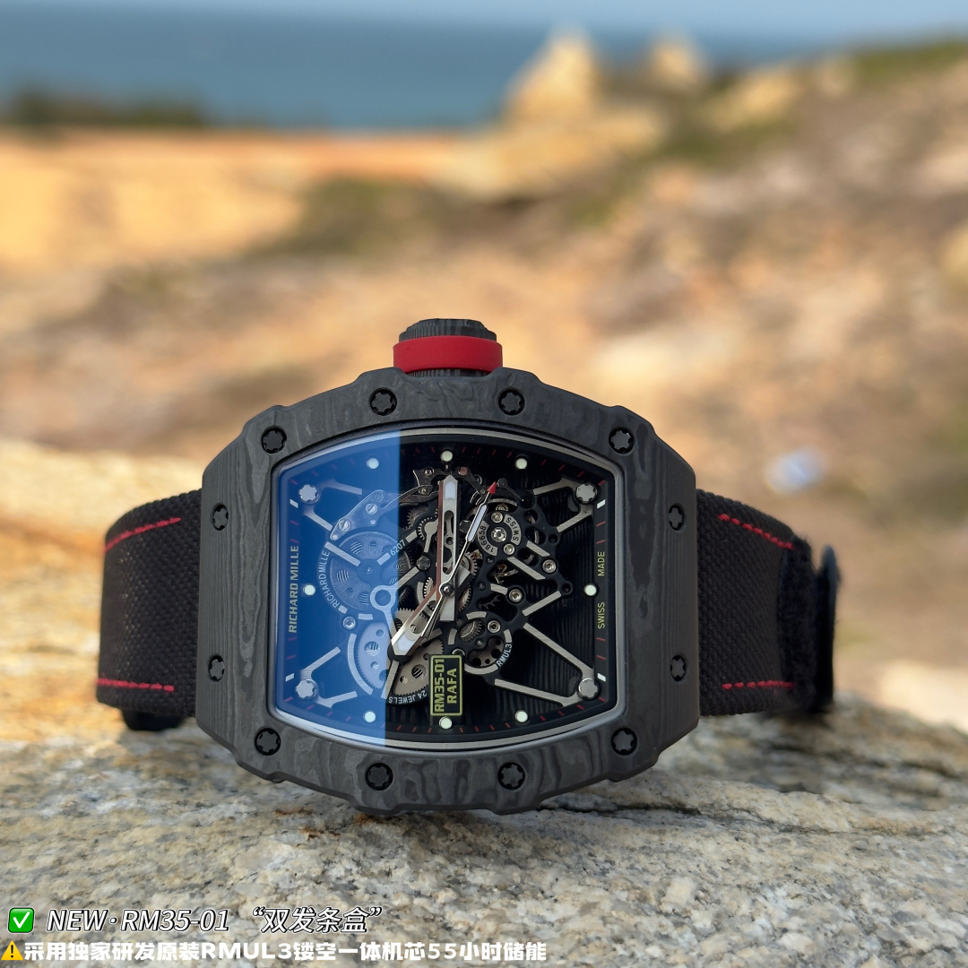 Richard Mille RM 035 RM35-01 Black dial Rubber strap Configuration 0FC32A 1:1 Superclone - Image 6