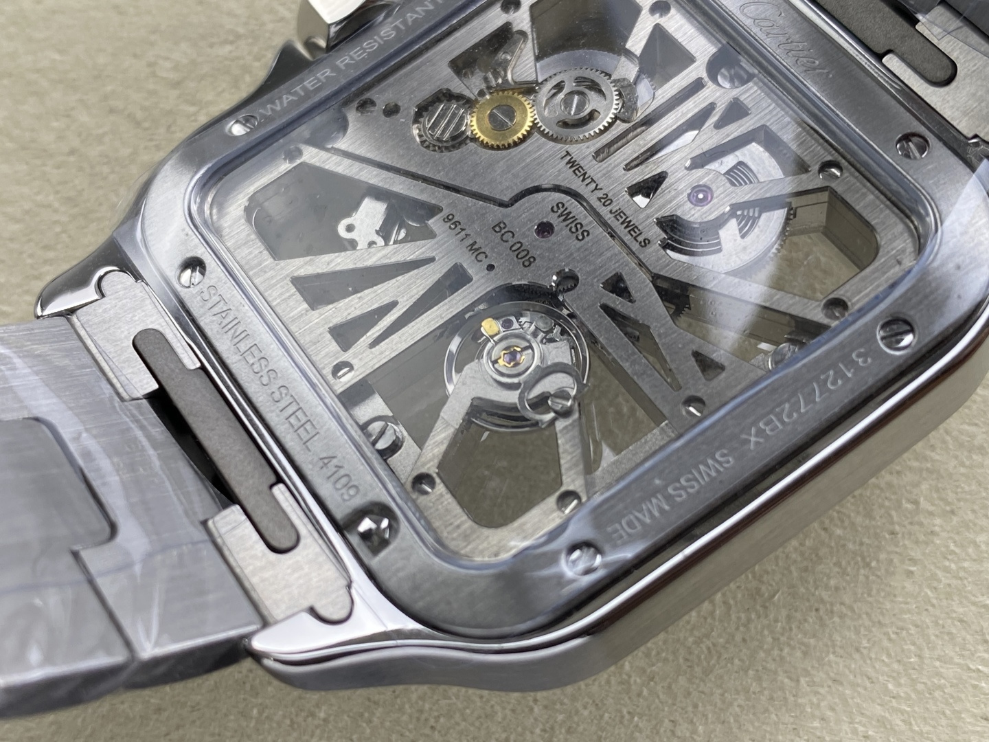 Cartier Santos de Cartier Skeleton Stainless-steel bracelet Configuration 81CD00 1:1 Superclone - Image 13
