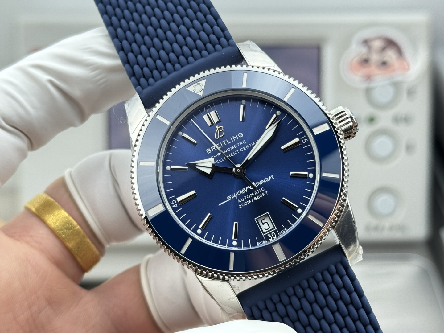 Breitling Superocean Heritage Rubber strap 42 mm GF Factory Configuration 4E1F86 1:1 Superclone - Image 5