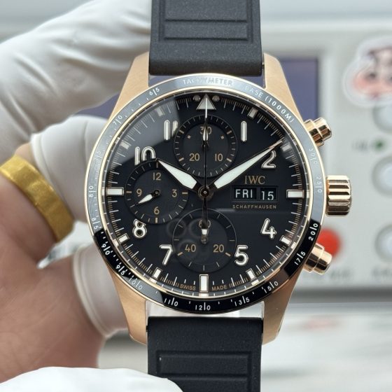 IWC Big Pilot / Pilot's Watches Ceramic Rubber strap 41 mm Chronograph Configuration 089C39 1:1 Superclone