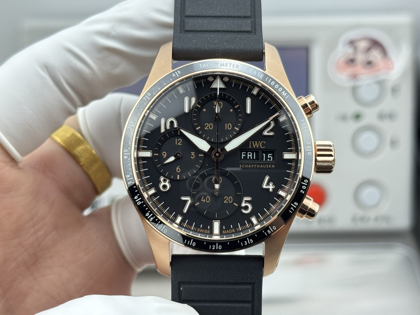 IWC Big Pilot / Pilot's Watches Ceramic Rubber strap 41 mm Chronograph Configuration 089C39 1:1 Superclone