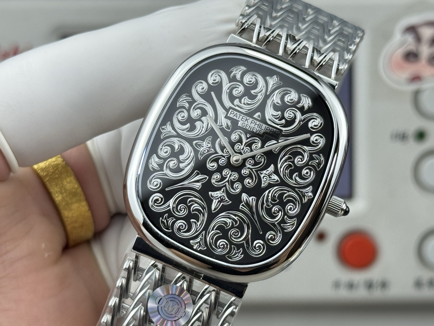 Patek Philippe Golden Ellipse 5738/51G-001 Hand-Engraved Enamel Dial 1:1 Superclone - Image 6