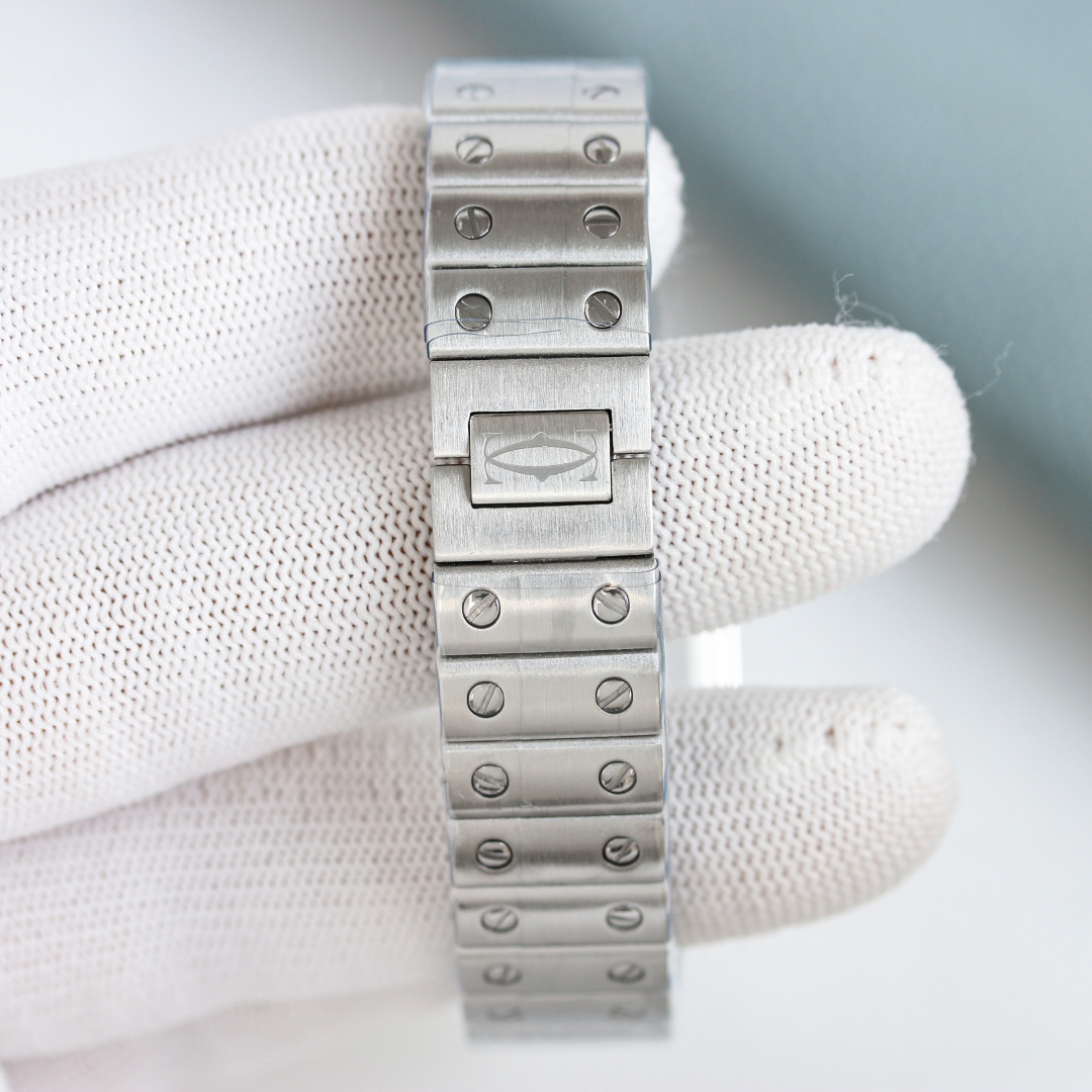 Cartier Santos Silver dial 27 mm CLF Factory Configuration D14A70 1:1 Superclone - Image 3