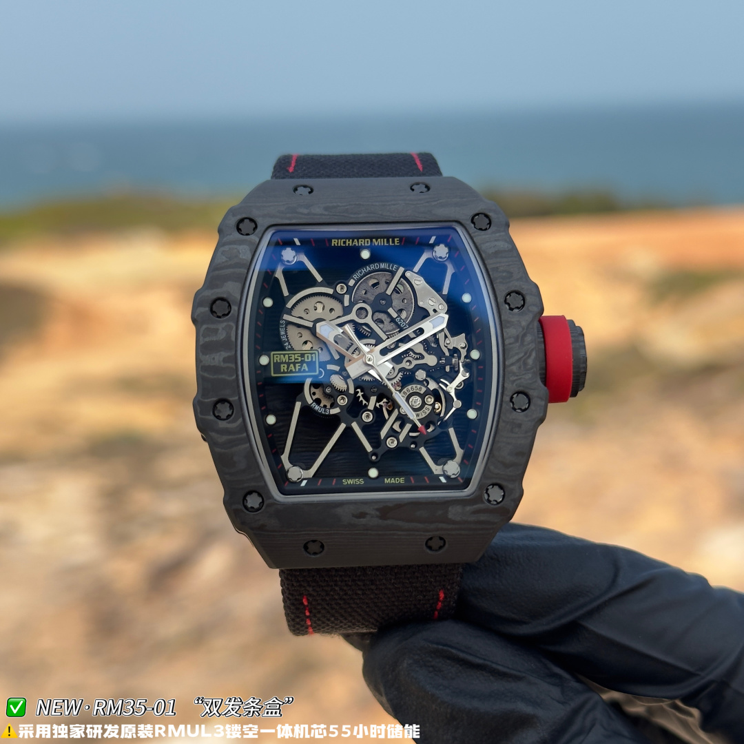 Richard Mille RM 035 RM35-01 Black dial Rubber strap Configuration 0FC32A 1:1 Superclone - Image 3