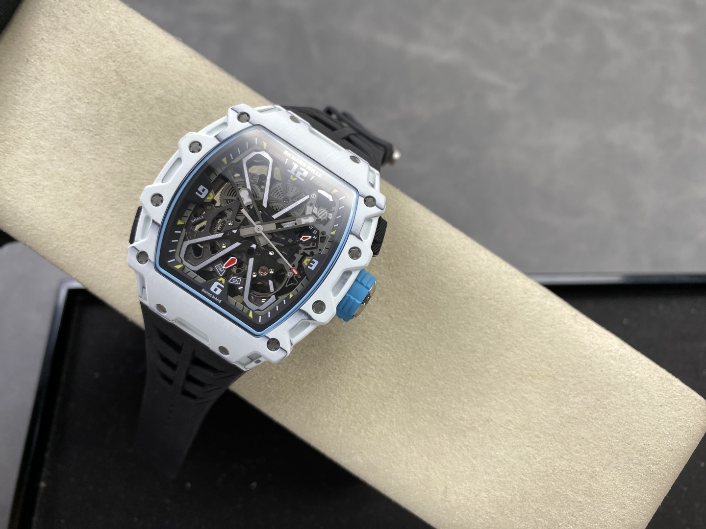 Richard Mille RM 035 RM35 Carbon composite 43.15 x 49.95 mm Skeleton / openworked CLEAN Factory Configuration 37CC1C 1:1 Superclone - Image 2