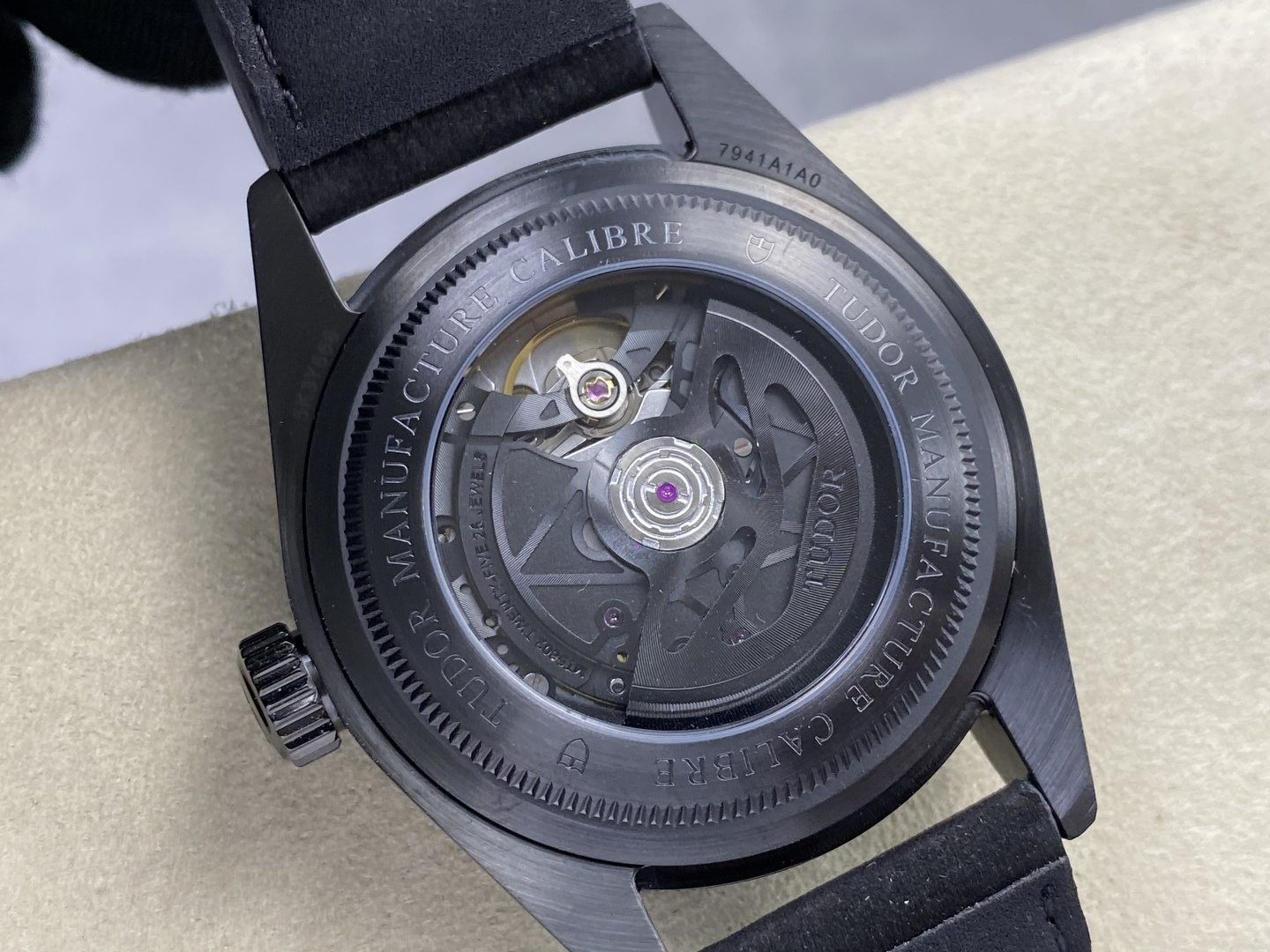 Tudor Black Bay Black Black Leather strap 41 mm Tourbillon GR Factory Configuration AC4E08 1:1 Superclone - Image 5