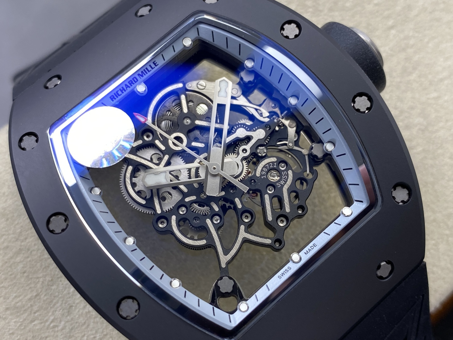 Richard Mille RM 055 RM055 Black Ceramic 42.70 mm Manual-wind ZF Factory Configuration AA7835 1:1 Superclone - Image 9