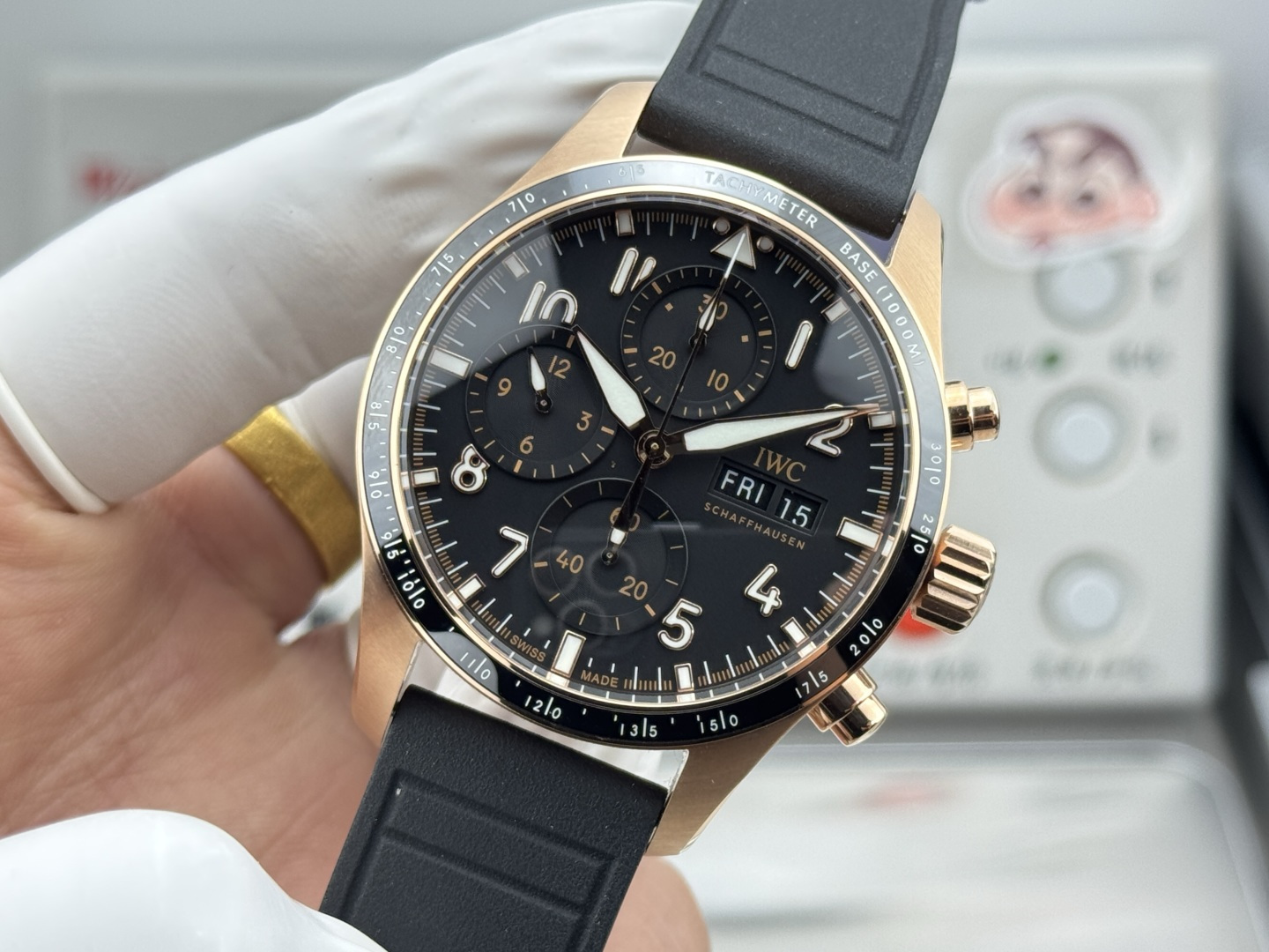 IWC Big Pilot / Pilot's Watches Ceramic Rubber strap 41 mm Chronograph Configuration 089C39 1:1 Superclone - Image 3