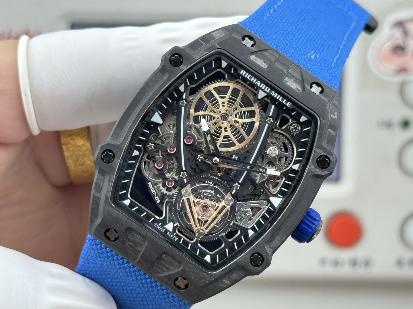 Richard Mille RM 027 RM27-05 Carbon composite Tourbillon Configuration 19C63D 1:1 Superclone - Image 3