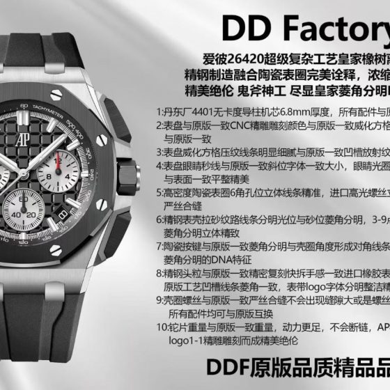Audemars Piguet Royal Oak Offshore 26420 Stainless steel Rubber strap DDF Factory Configuration 2EEF8D 1:1 Superclone