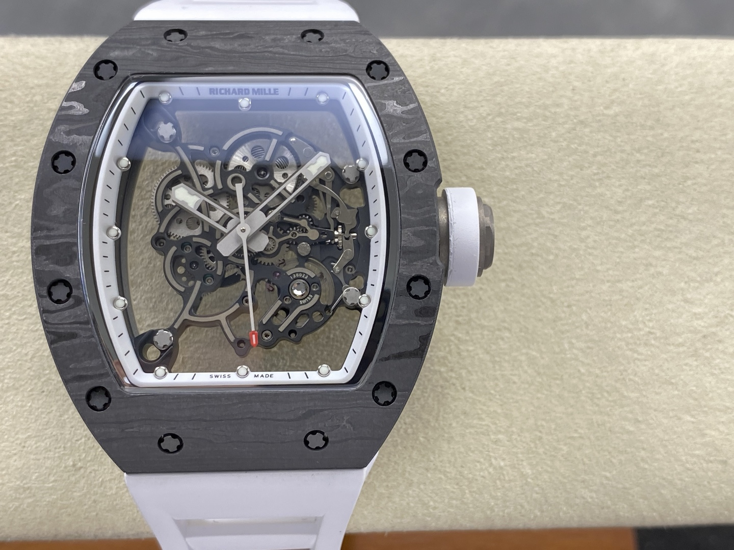Richard Mille RM 055 RM055 Carbon composite Rubber strap 49.90 x 42.70 mm Configuration 5074DC 1:1 Superclone - Image 10