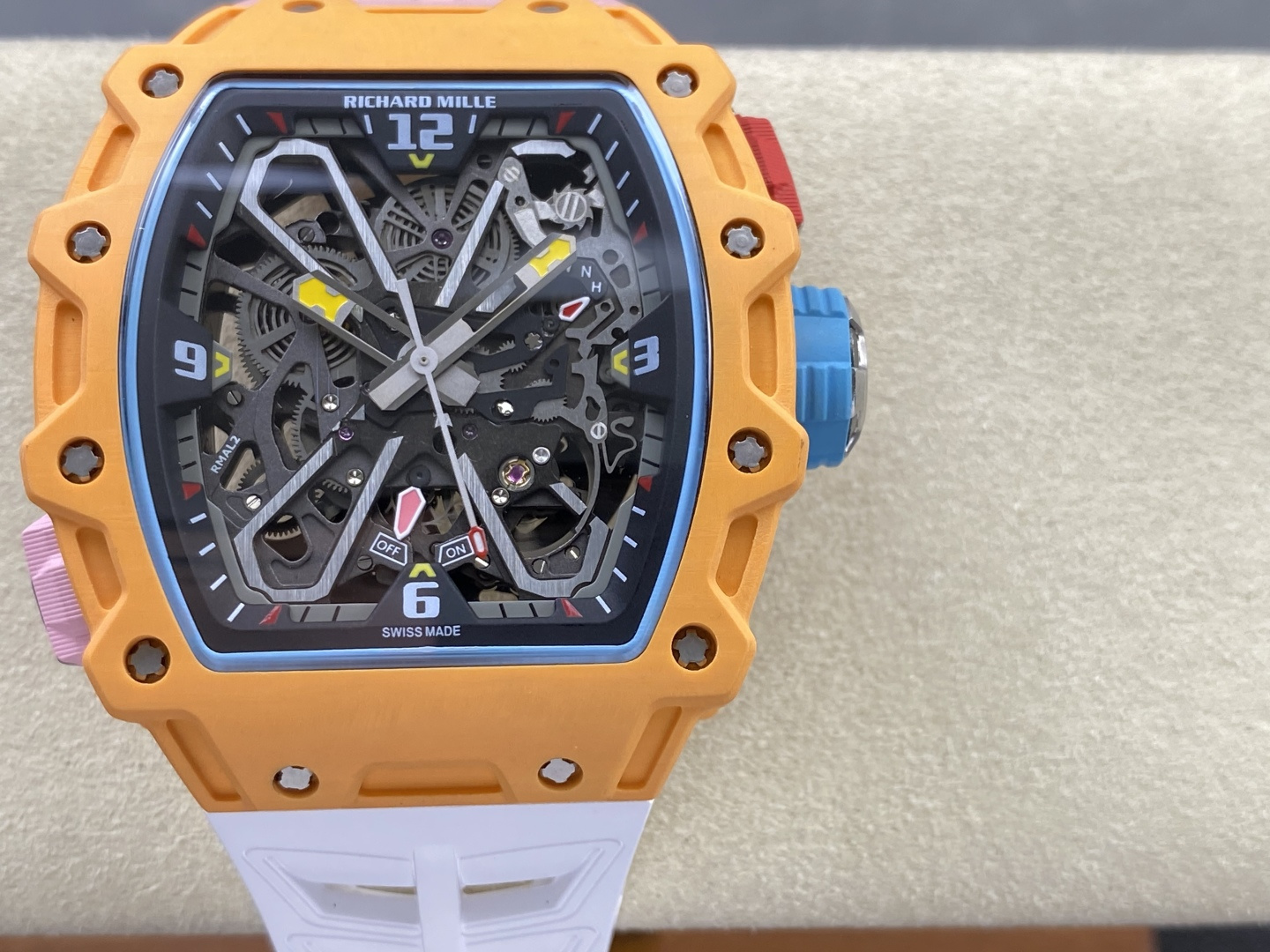 Richard Mille RM 035 RM35 Carbon composite 43.15 x 49.95 mm Skeleton / openworked CLEAN Factory Configuration 09FB4D 1:1 Superclone - Image 12
