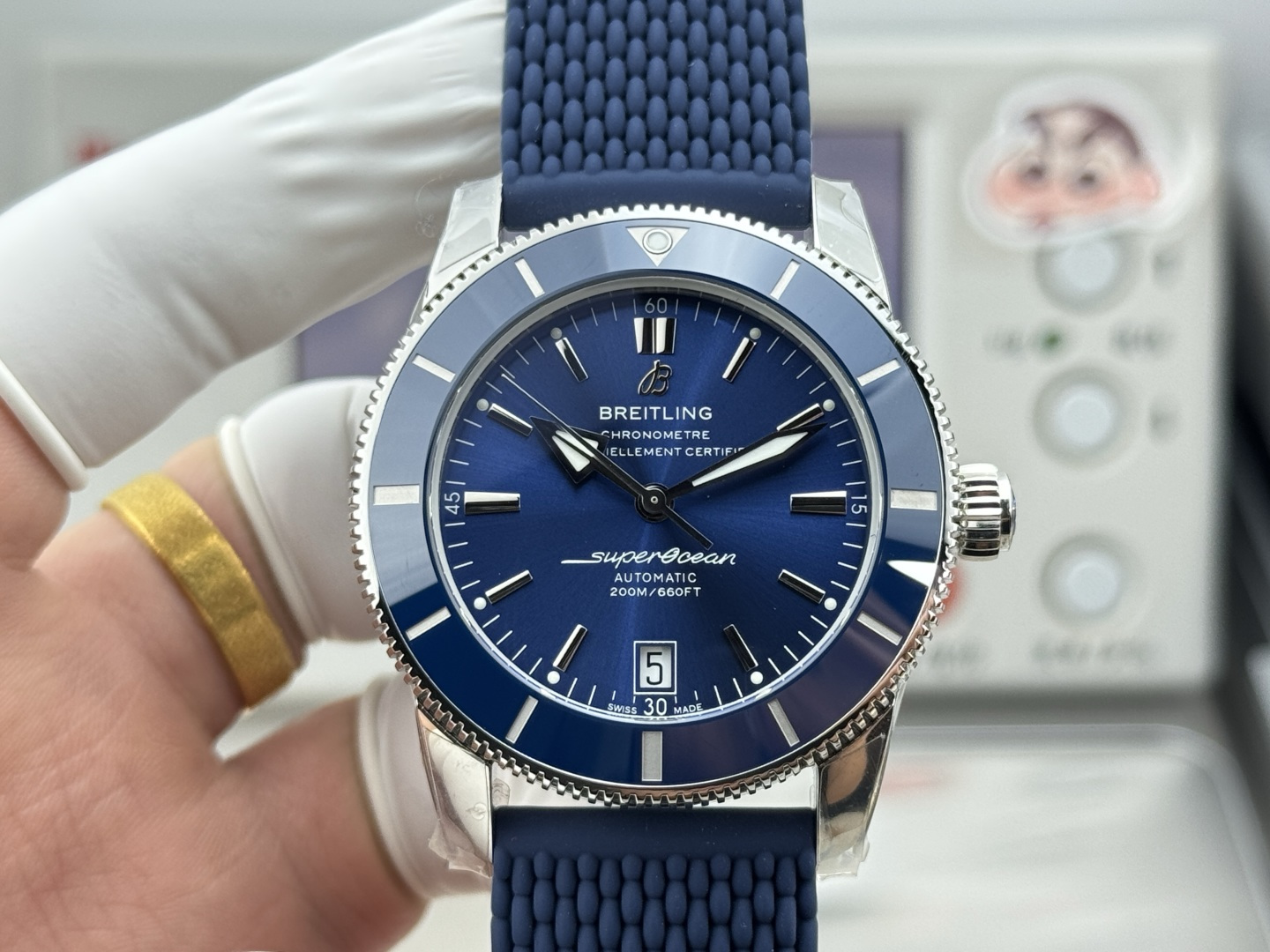 Breitling Superocean Heritage Rubber strap 42 mm GF Factory Configuration 4E1F86 1:1 Superclone - Image 2