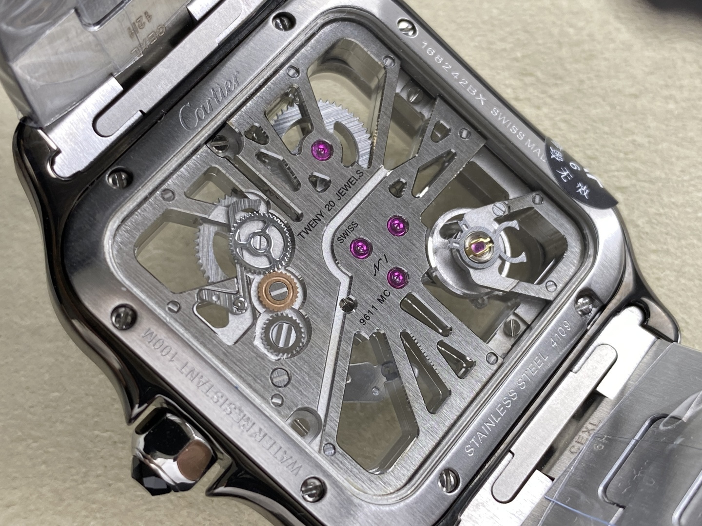 Cartier Santos de Cartier Skeleton 39.8 mm AF Factory Configuration 58CF17 1:1 Superclone - Image 15