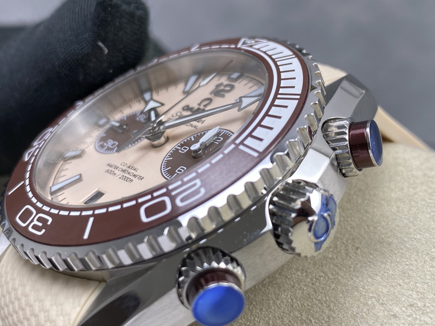 Omega Seamaster 215.32.46.51.01.001 Stainless steel Beige dial Beige 45.5 mm Chronograph ANT Factory Configuration 159138 1:1 Superclone - Image 8