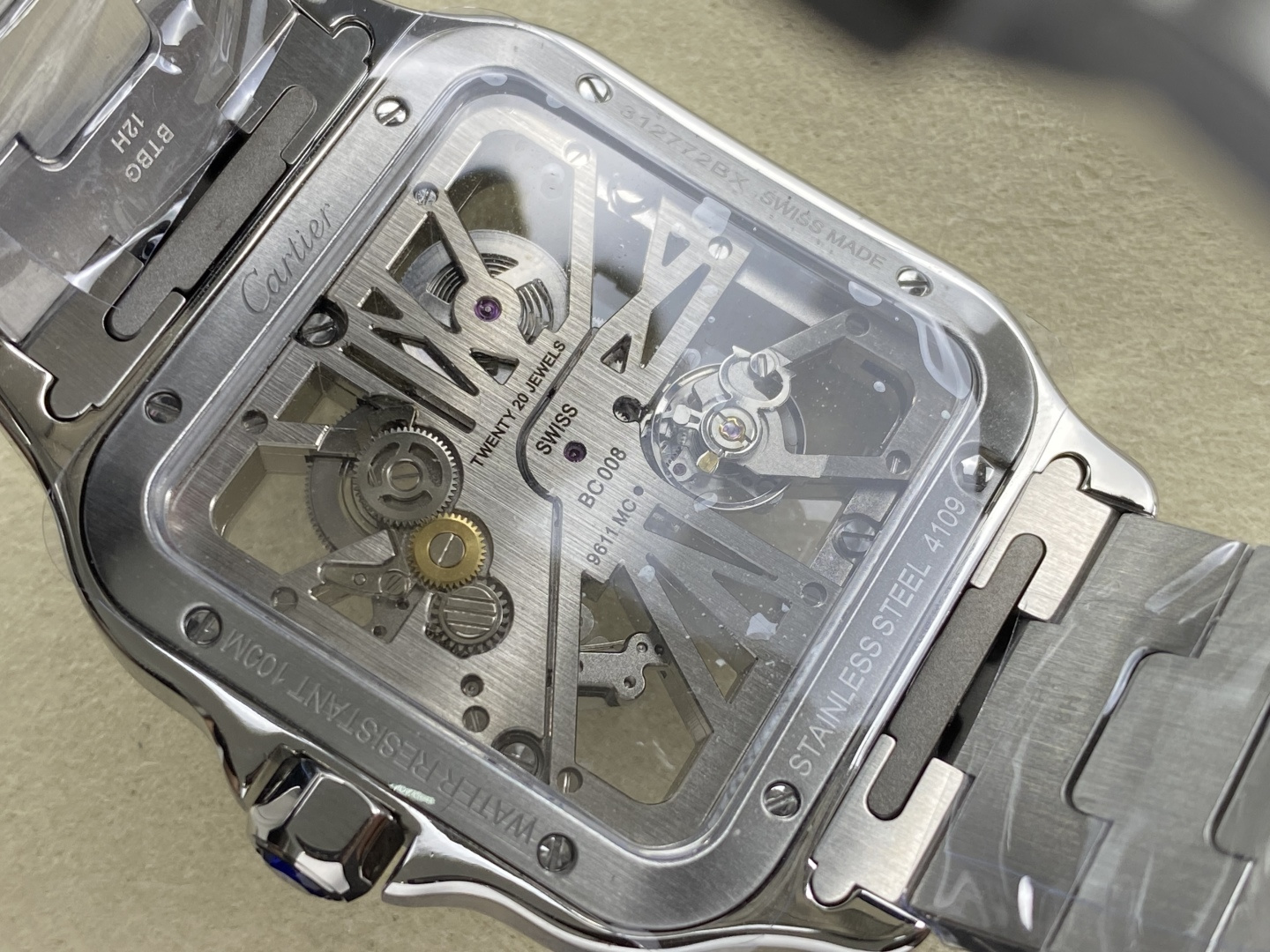 Cartier Santos de Cartier Skeleton Stainless-steel bracelet Configuration 81CD00 1:1 Superclone - Image 14