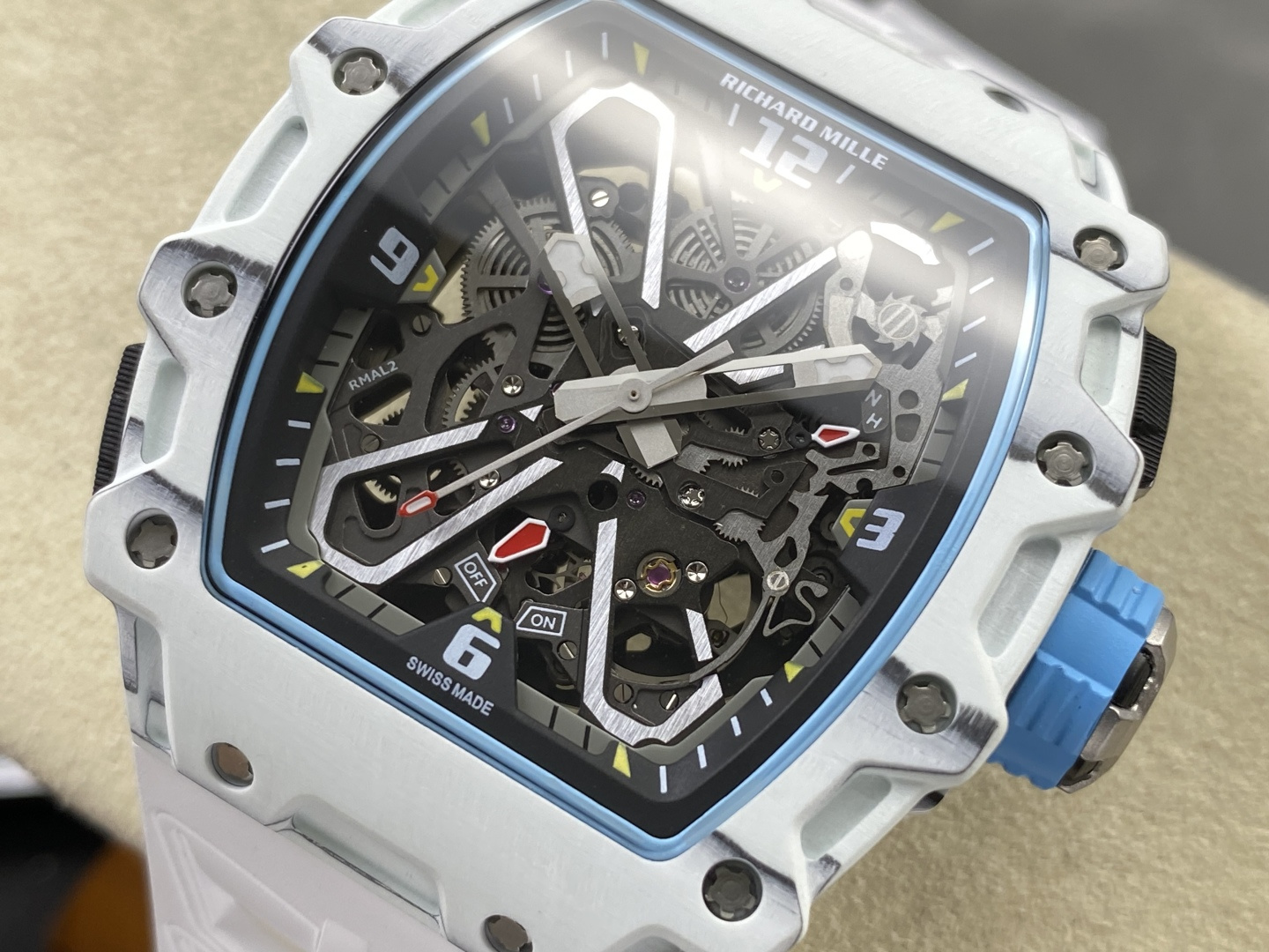 Richard Mille RM 035 RM35 Carbon composite 43.15 x 49.95 mm Skeleton / openworked CLEAN Factory Configuration 1779E8 1:1 Superclone - Image 10