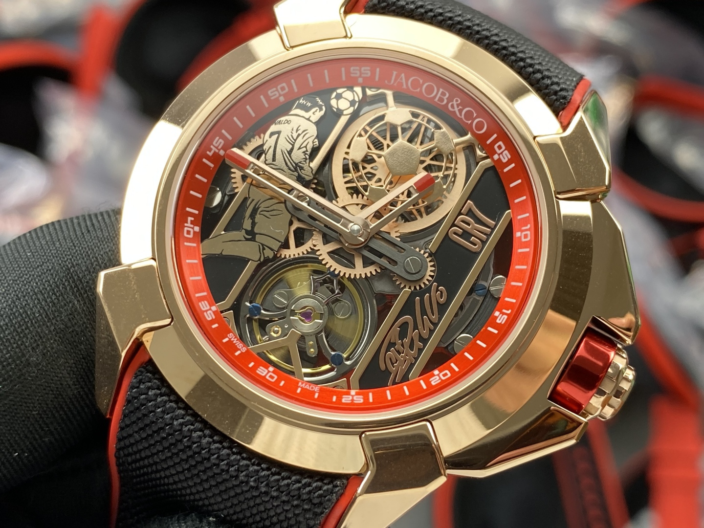 Jacob & Co. Epic X Stainless steel Rubber strap 44 mm Configuration 6764F1 1:1 Superclone - Image 4