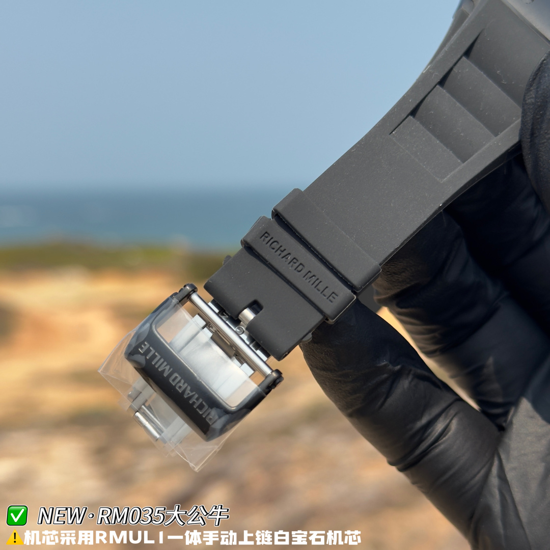 Richard Mille RM 035 RM035 Black Rubber strap Manual-wind Configuration 5A6BD9 1:1 Superclone