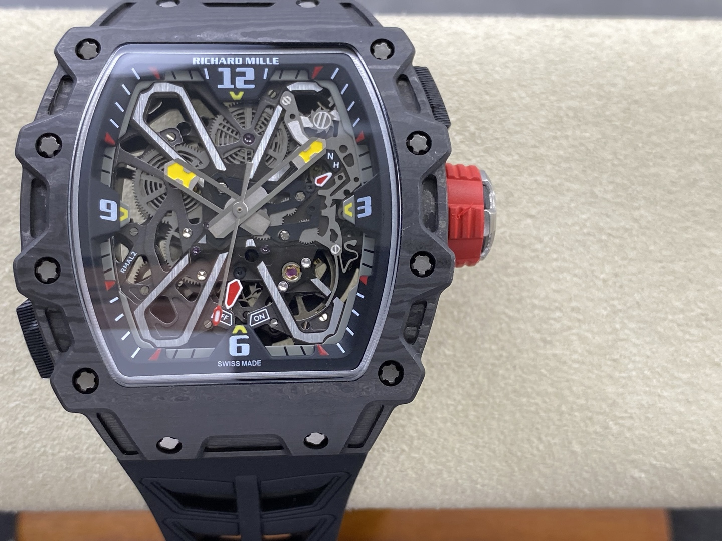 Richard Mille RM 035 RM35 Carbon composite 43.15 x 49.95 mm Skeleton / openworked CLEAN Factory Configuration 2B0F7B 1:1 Superclone - Image 11