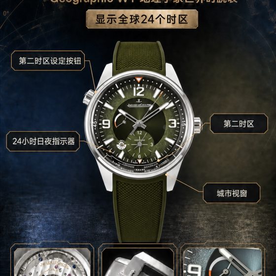 Jaeger-LeCoultre Polaris Stainless steel Gray dial 42 mm GMT / dual time Configuration 84E289 1:1 Superclone
