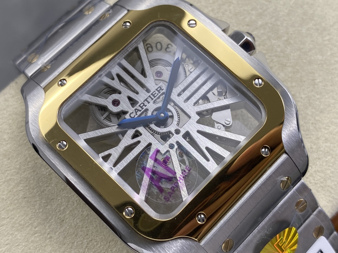 Cartier Santos de Cartier Skeleton 39.8 mm AF Factory Configuration CDE70D 1:1 Superclone - Image 6
