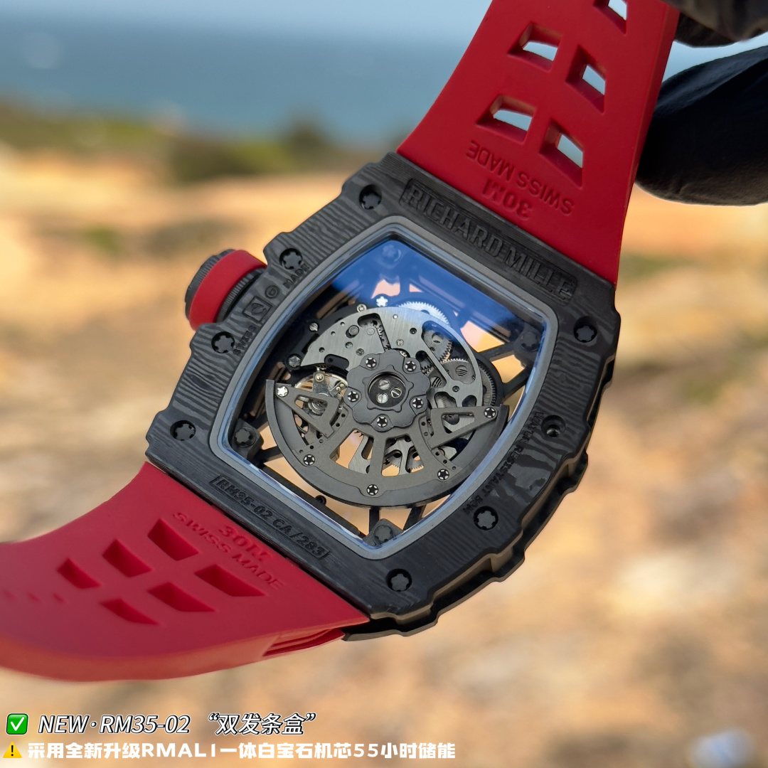 Richard Mille RM 035 RM35-02 Black dial Rubber strap Configuration F3D22C 1:1 Superclone