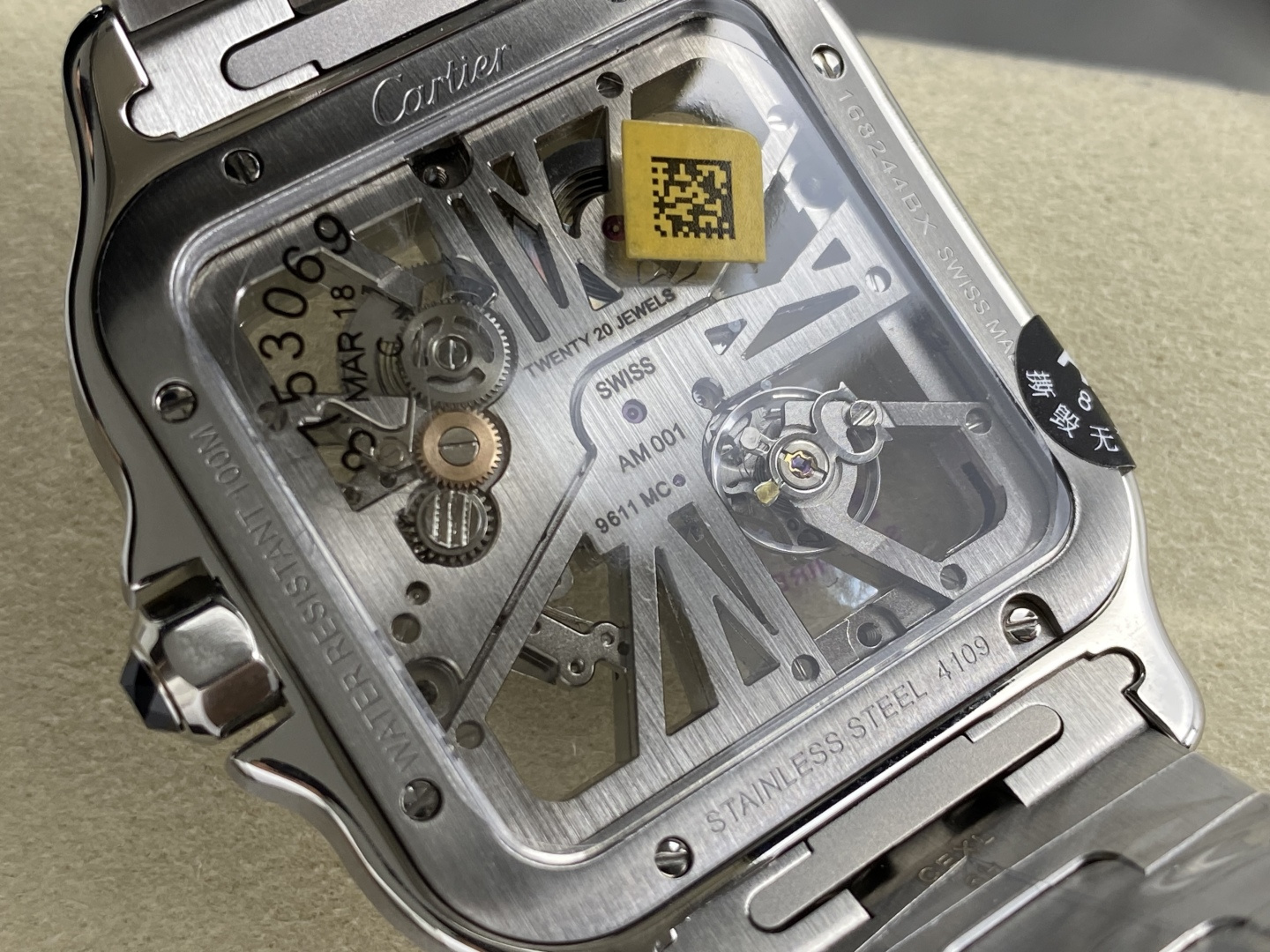 Cartier Santos de Cartier Skeleton 39.8 mm AF Factory Configuration CDE70D 1:1 Superclone - Image 8