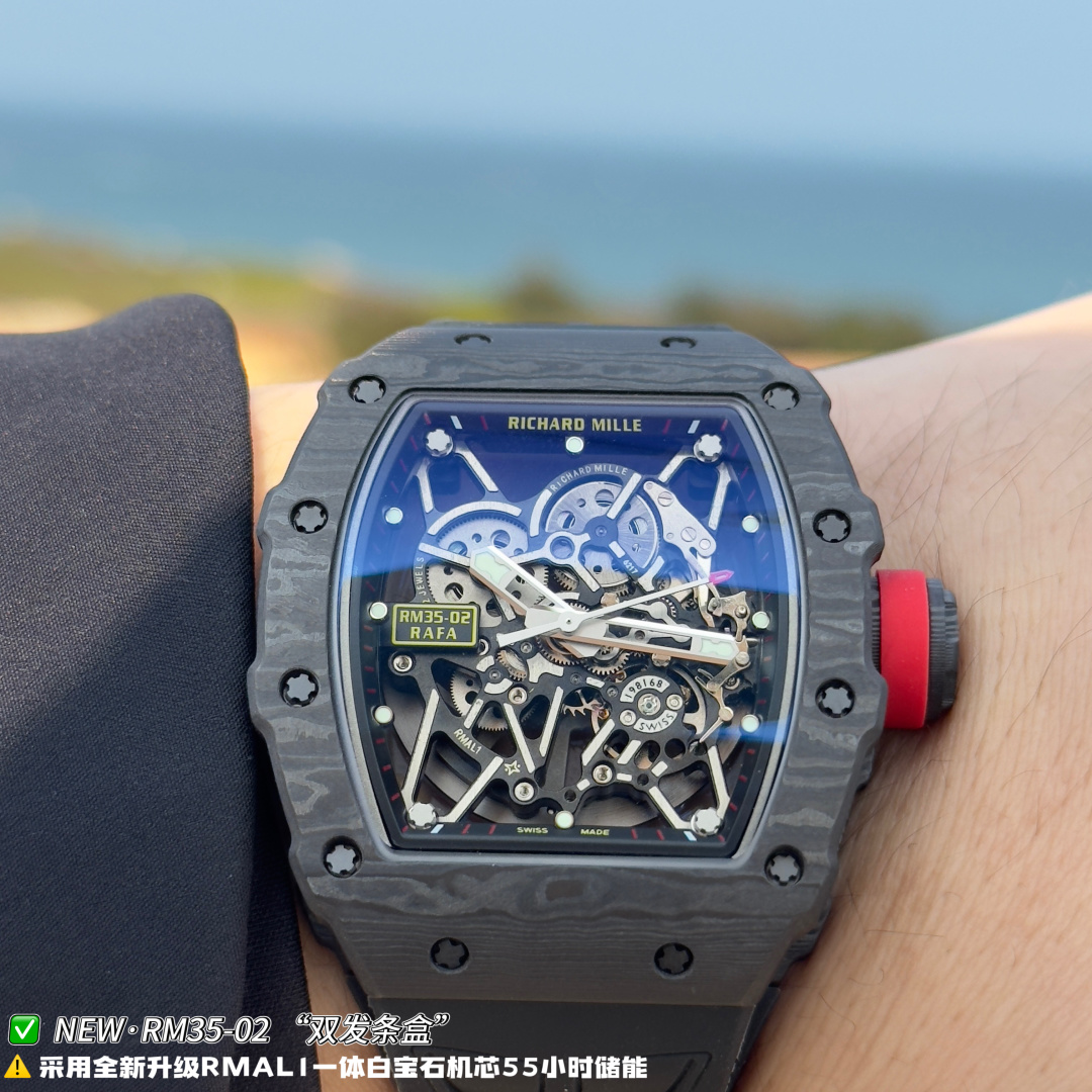 Richard Mille RM 035 RM35-02 Black dial Rubber strap Configuration CF5D15 1:1 Superclone - Image 5